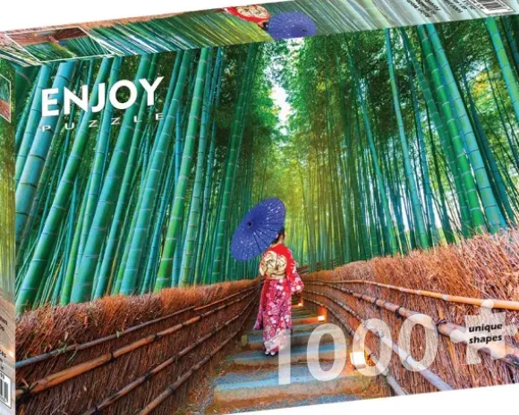 Asian Woman in Bamboo Forest