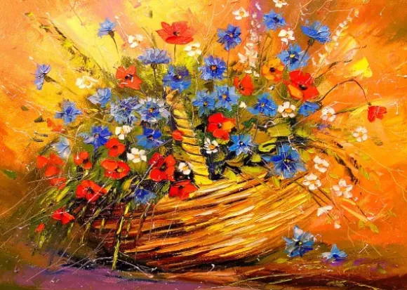 Basket with Flowers