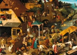 Brueghel Pieter - Puzzle en Bois Découpé à la Main - Proverbes Flamands