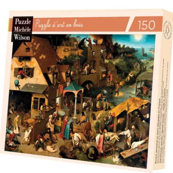 Brueghel Pieter - Puzzle en Bois Découpé à la Main - Proverbes Flamands