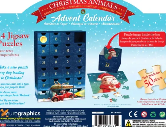 Calendrier de l'Avent - Christmas Animals - 24 Puzzles