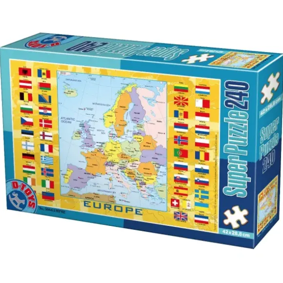 Carte de l'Europe avec les drapeaux