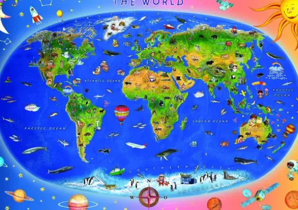 Carte du Monde pour Enfants (en anglais)