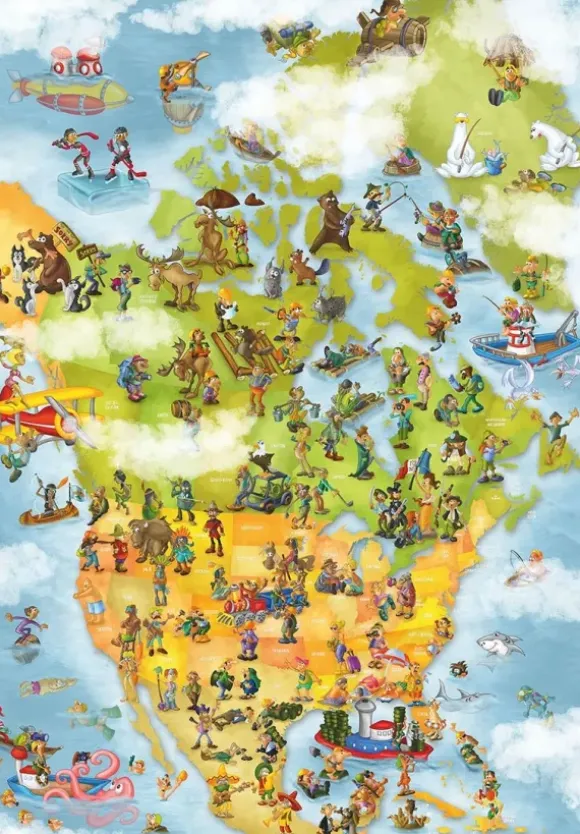 Cartoon Collection - Carte des USA