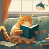 Cat & Books