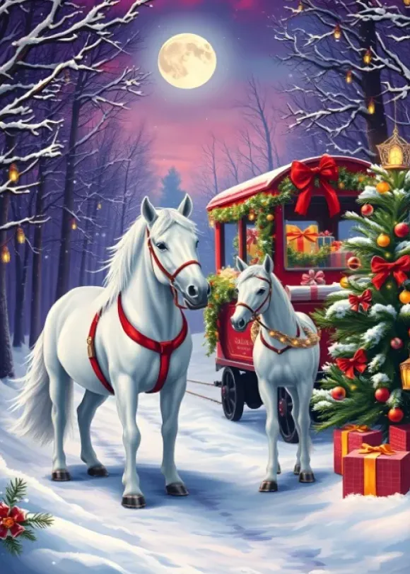 Chevaux à Noël