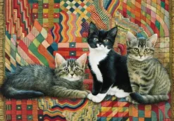 Christie, Posky and Zelly on a Deco rug