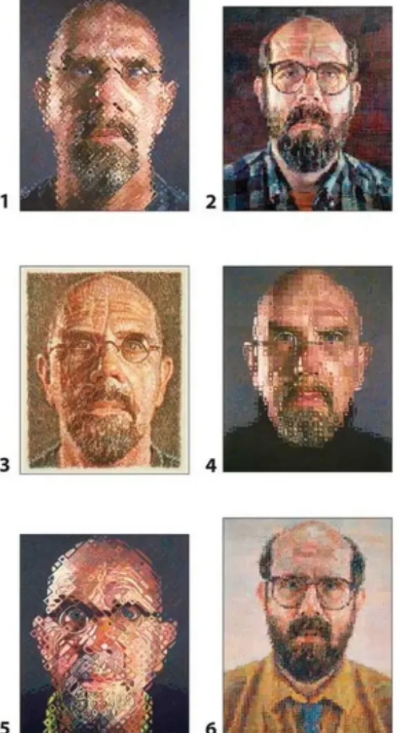 Chuck Close - 12 cubes pour six autoportraits