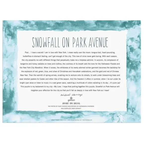 Chutes de Neige sur Park Avenue - Puzzle 1000 Pièces