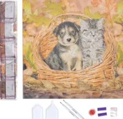 Crystal Art - Kit Broderie Diamant - Chat et Chien