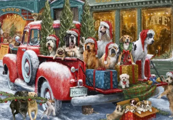 Dogs on Truck