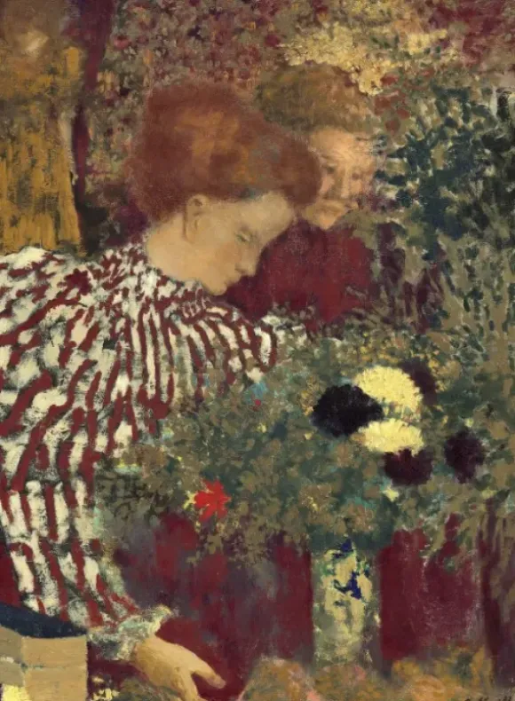 Edouard Vuillard : Femme dans une robe rayée, 1895
