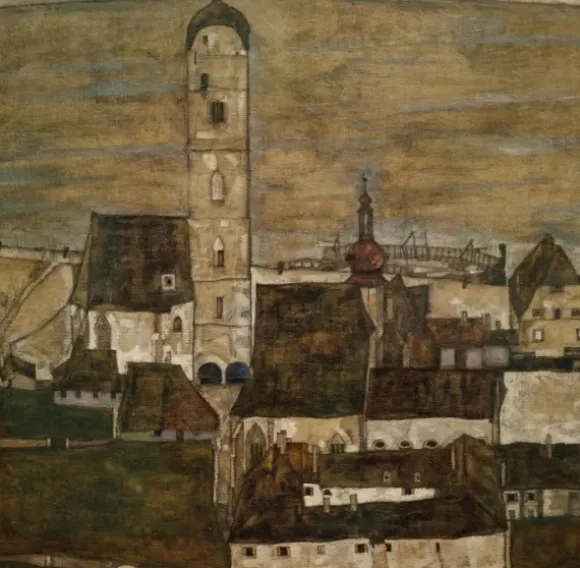 Egon Schiele : Stein sur le Danube II, 1913