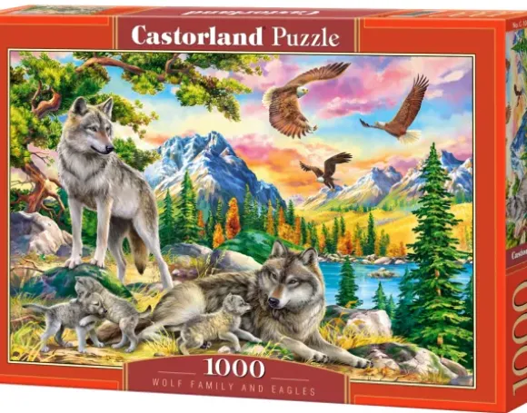 Famille de loups et Aigles