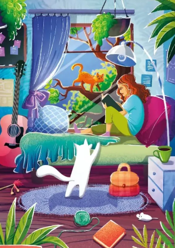 Fille et Chats