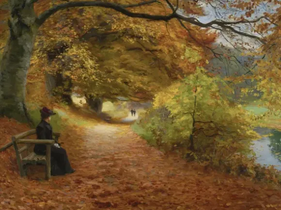 Hans Andersen Brendekilde: A Wooded Path in Autumn