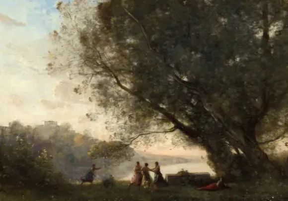 Jean-Baptiste-Camille Corot : Danse sous les Arbres au Bord du Lac, 1865-1870