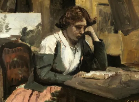 Jean-Baptiste-Camille Corot : Lecture de Jeune Fille, 1868