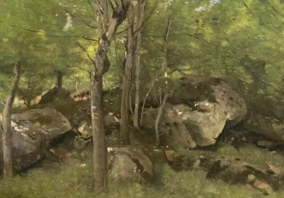 Jean-Baptiste-Camille Corot : Rochers en Forêt de Fontainebleau, 1860-1865