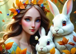 Lady and Bunnies