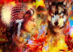 La Femme Indienne et le Loup