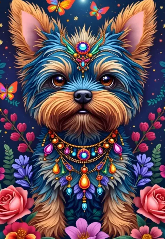 Le Chien au Pays des Fleurs