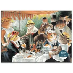 Le Déjeuner des Canotiers Meowsterpiece - 1000 Piece Puzzle