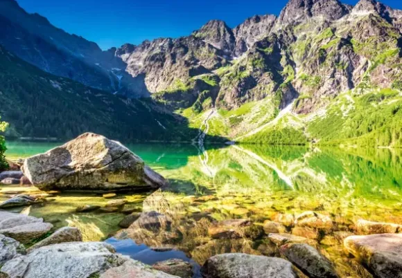 Lever du Soleil sur Morskie Oko, Pologne