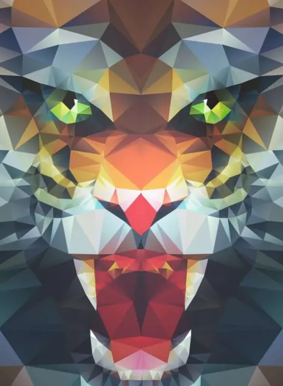 Lion Polygone