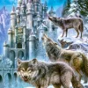 Loups devant le Château