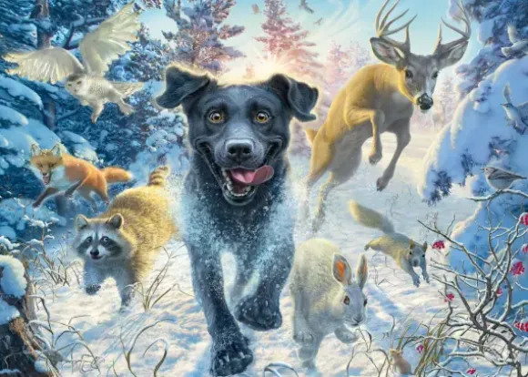 Mark Fredrickson - Labrador Noir dans la Neige