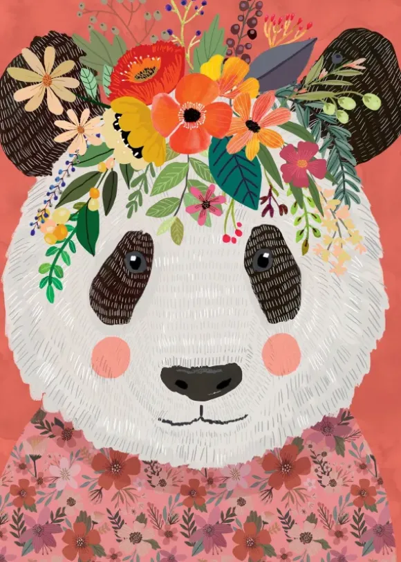 Mia Charro - Floral Friends - Cuddly Panda