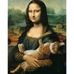 Mona Lisa and Purring Kitty