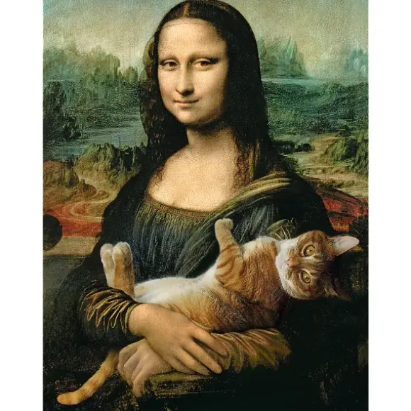 Mona Lisa and Purring Kitty