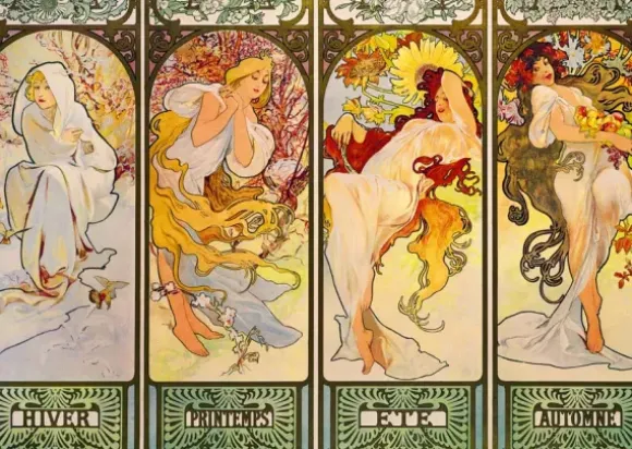 Mucha Alfons - Mucha - Four Seasons, 1900