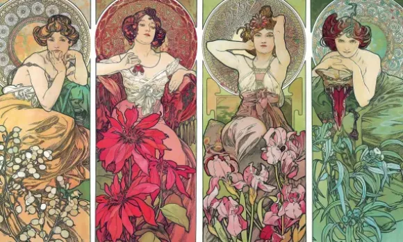 Mucha Alfons - Puzzle en Bois Découpé à la Main - Les Pierres Précieuses - Mucha