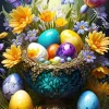 Oeufs de Pâques et Fleurs