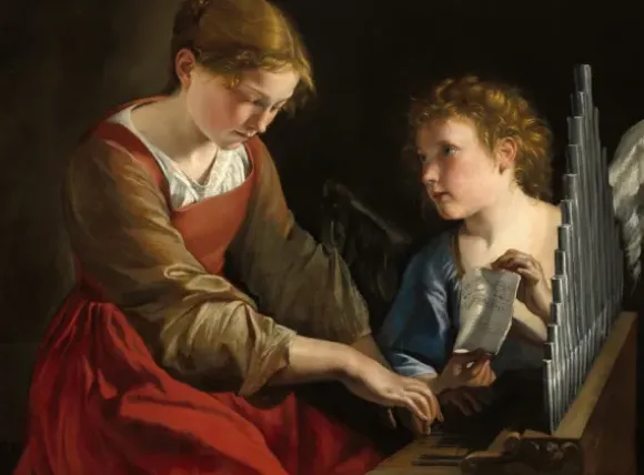 Orazio Gentileschi et Giovanni Lanfranco : Sainte Cecilia et un Ange, 1617/1618