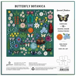 Papillon Botanique - Puzzle de 500 Pièces avec Pièces Façonnées