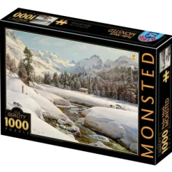 Peder Mørk Mønsted - Winter Landscape in Switzerland near Engadin