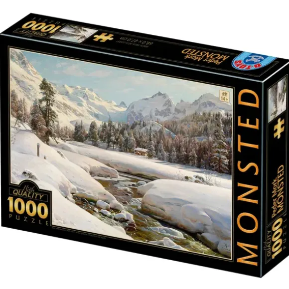 Peder Mørk Mønsted - Winter Landscape in Switzerland near Engadin
