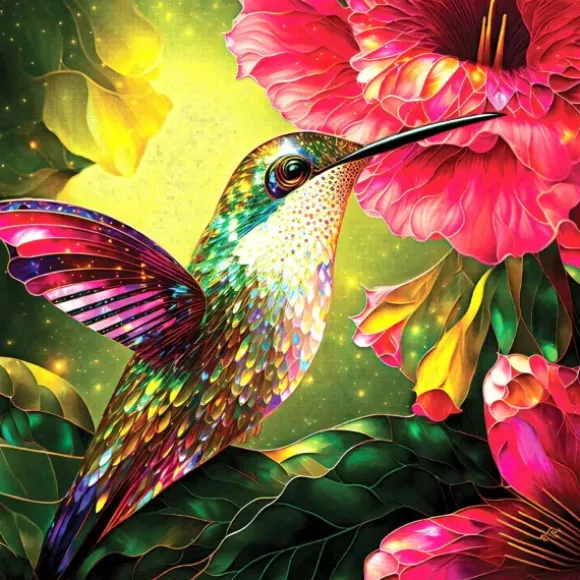 Pièces XXL - Colibri Et Hibiscus