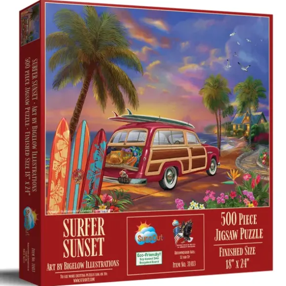 Pièces XXL - Surfer au Coucher de Soleil