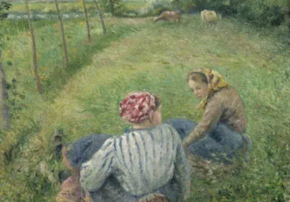 Pissarro Camille - Camille Pissarro : Jeunes Paysannes se Reposant dans les Champs Près de Pontoise, 1882