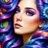 Portrait d'une Femme Arc-en-Ciel