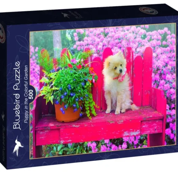 Puppy in the Colorful Garden
