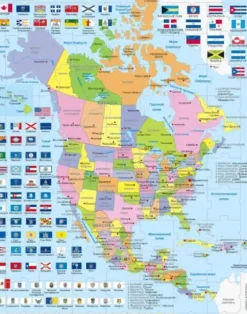 Puzzle Cadre - Amérique du Nord (en Russe)