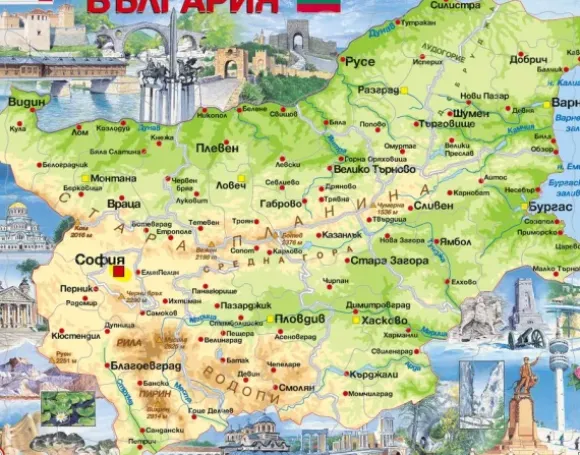 Puzzle Cadre - Carte de la Bulgarie (en Bulgare)