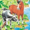 Puzzle Cadre - La vache et le Poulain