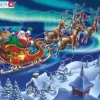 Puzzle Cadre - Le Père Noël dans les Lumières Nordiques